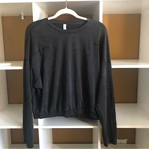 🤩 WORN ONCE Lululemon softstreme long sleeve top shirt size 12 black 🤩